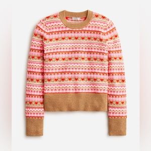 J. Crew Shrunken Fair Isle crewneck sweater